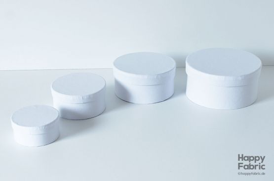 Boîtes en carton blanc rondes