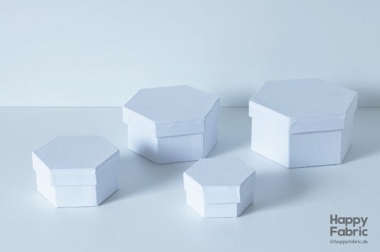 Boites en carton blanc hexagonal