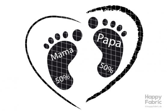 Fichier traceur Coeur avec pieds de bébé