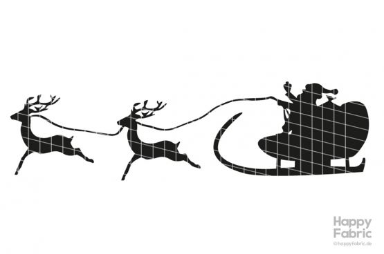 Fichier traceur Père Noël avec traîneau et renes